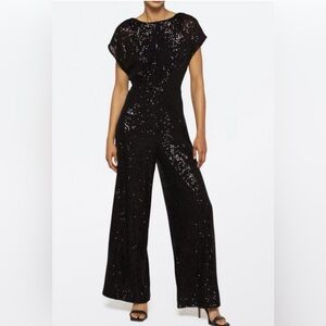 Maggy London Black Sequin Jumpsuit - Size 18W